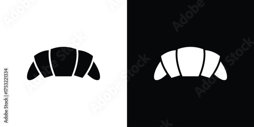 Croissant icon fill vectors set for ui.