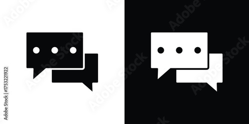 Chat bubble icon fill vectors set for ui.