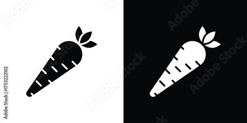 Carrot icon fill vectors set for ui.