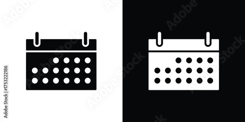 Calendar icon fill vectors set for ui.
