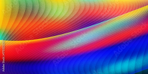 Abstract ribbed fractal glass texture effect with bright smooth fluted vertical lines of colorful gradient. Bold and dynamic design blending bright colors and geometry for modern visual art project