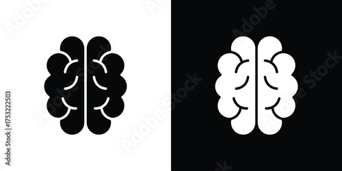 Brain icon fill vectors set for ui.