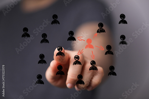 Hand selecting a key person...