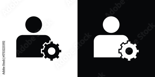Account settings icon fill vectors set for ui.