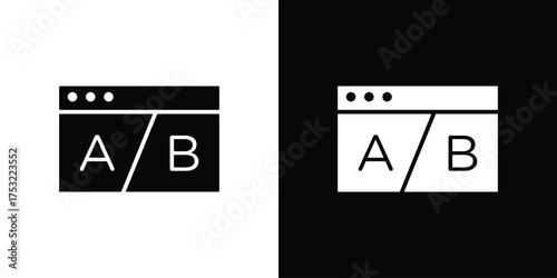 A B test icon fill vectors set for ui.