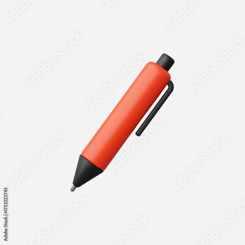 3d Realistic Ballpoint pen icon vector Illustration