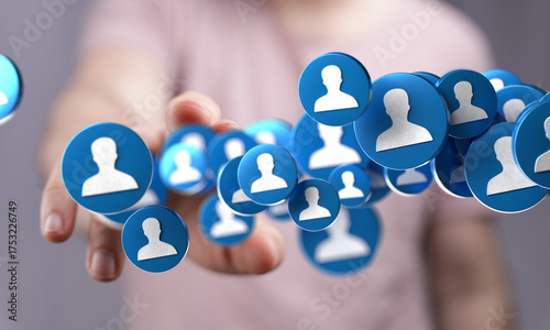 Hand reaching for blue prof...