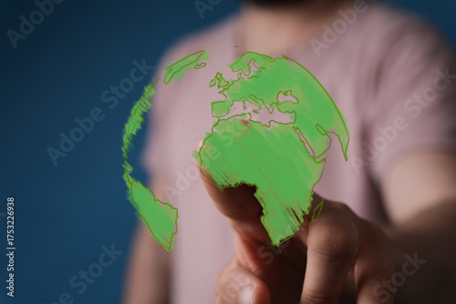 Human hand touching a vibra...