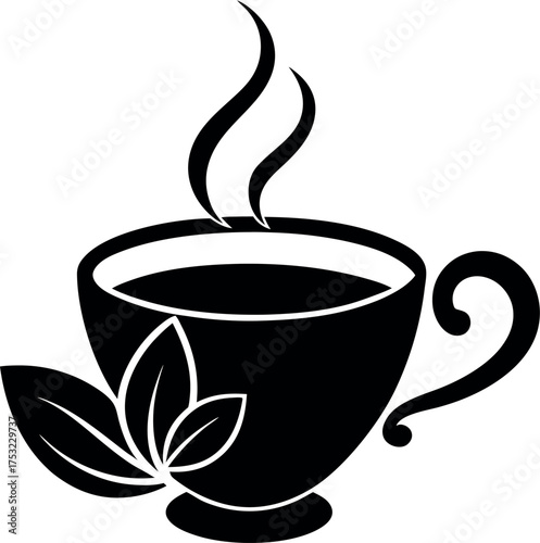 Herbal tea cup with steam swirling — soothing vector illustration symbolizing wellness, relaxation, spa, and natural health lifestyle for calm design projects