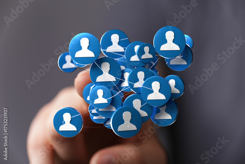 Human hand holding network ...