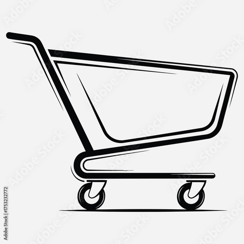 Shopping cart vector illustration, perfect for e-commerce, retail, and online shopping designs and concepts