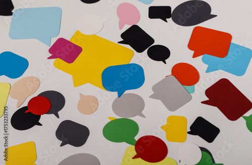 Brightly colored speech bub...