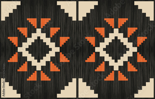 Geometric ethnic pattern seamless, Native American ethnic design, Southwestern decor design for background ,curtain, carpet, wallpaper, clothing, wrapping, Batik, vector illustration.