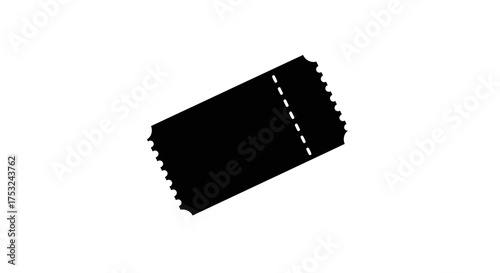 Minimalist ticket icon with perforated edges for event and cinema themes