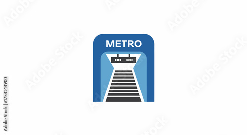 Modern metro train icon design for urban transport systems