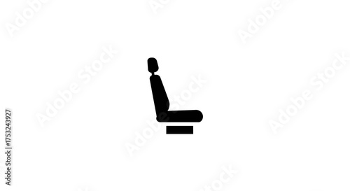 Car seat silhouette icon for automotive design and transport interfaces