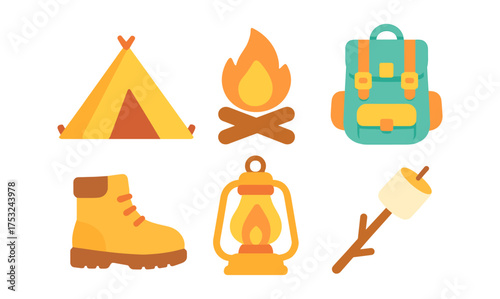 Camping essentials: illustrated gear for outdoor adventures