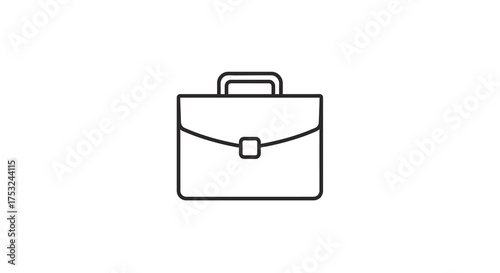 Minimalist linear briefcase icon for business and office use