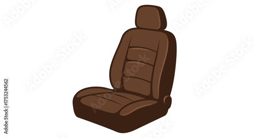 Stylish car seat in dark brown elevates vehicle interior design