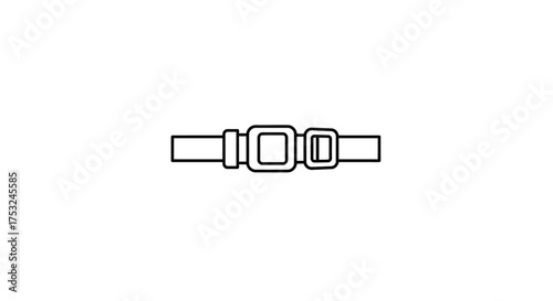 Minimalist linear seat belt buckle icon for safety themes