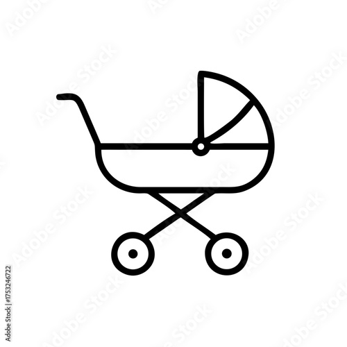 Classic baby stroller, a symbol of parenthood and care