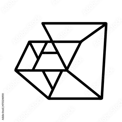 Geometric shape with nested triangles
