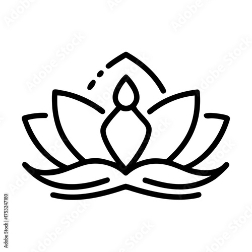 Lotus flower icon, a symbol of purity and peace