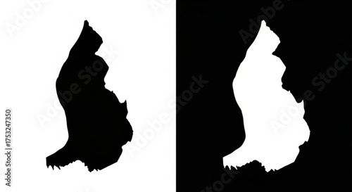 Minimalist Liechtenstein map icons in inverse black and white format