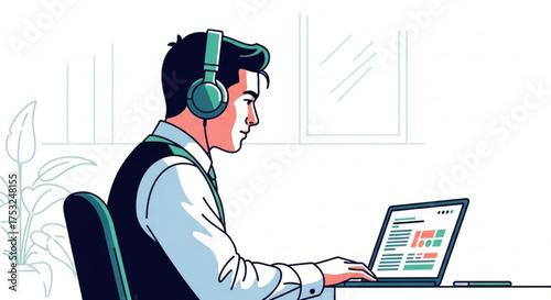 business man working on laptop