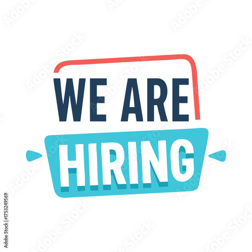 Dynamic "We Are Hiring" announcement banner with bold typography and vibrant accent colors, perfect for attracting talent and announcing job openings.