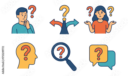 Curious people and question marks: decision-making and problem-solving concepts