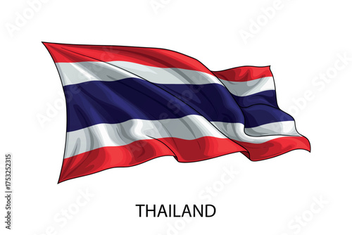 Thailand national flag waving in the wind illustration Free Download Thailand national flag waving in the wind illustration - GFXLoad
