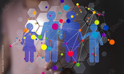Tablou pe pânză Stock photo depicting a family network, representing connections and relationships