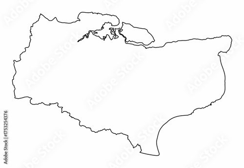 Kent county outline map