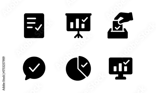 Business and election icons collection for presentations and management