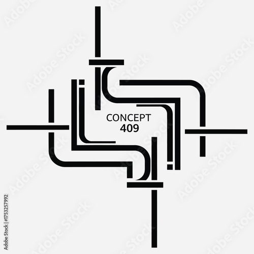 Conceptual Design Abstract Geometric Lines and Connectivity - Concept 409 Illustration