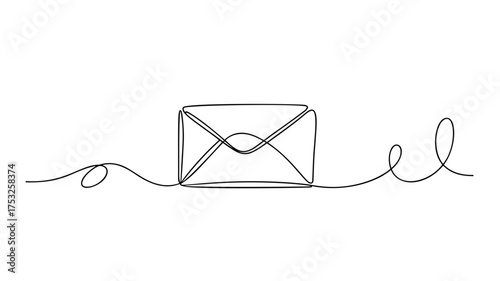Continuous Line Envelope Icon Minimalist Design