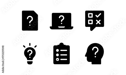 Question mark icons symbolizing problem solving and decision making