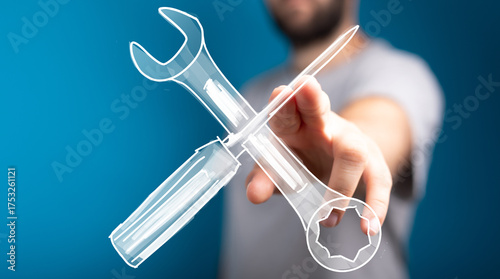 Image of a man offering dig...