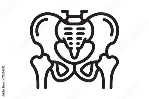 women's ass icon. Detailed icon of parts of human organs icon. one line Icon drawing with white background