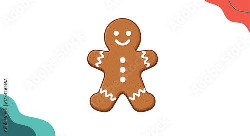 A delightful homemade gingerbread man cookie ready to be enjoyed this holiday season.