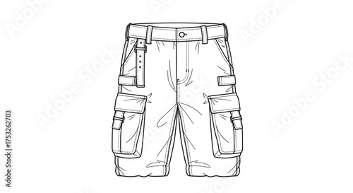 These are practical cargo shorts with many pockets.