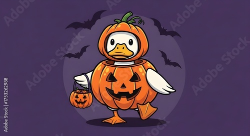 Duck Costume for Halloween – Fun and Spooky Vector Illustration