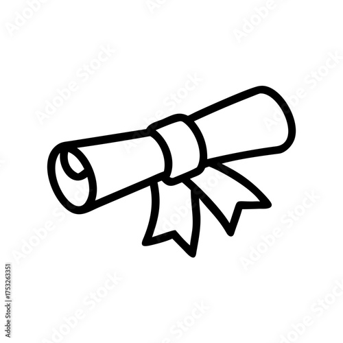 Diploma scroll with ribbon is a symbol of academic achievement, graduation, and success, representing the culmination of hard work and dedication