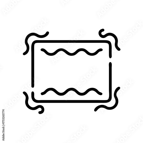 Distort tool a simple outline icon of a distort tool, used in graphic design software, for warping and manipulating shapes and images