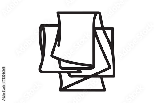 Rag set icon. one line Icon drawing with white background