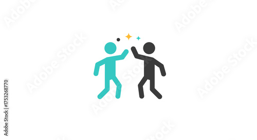 Minimalist high five icon symbolizing teamwork and success