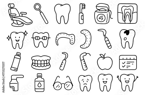 Dental care icons collection for clinics and offices