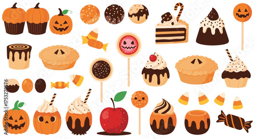 A delightful collection of spooky Halloween treats and desserts perfect for celebrations.