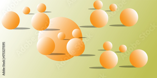 Abstract background with a gradient of yellow and orange. The background features smooth, overlapping circular shapes in yellow and orange. Minimal abstract circles vector gradient background